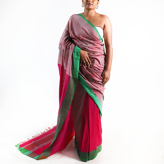 Magenta Bloom Handloom Saree