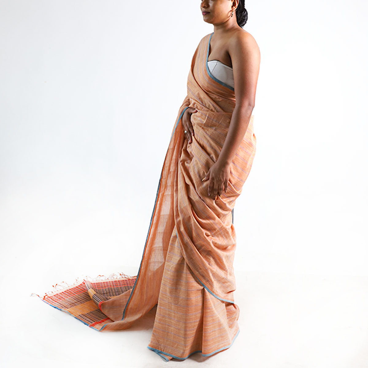 Peach Sky Handloom Saree