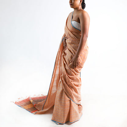 Peach Sky Handloom Saree