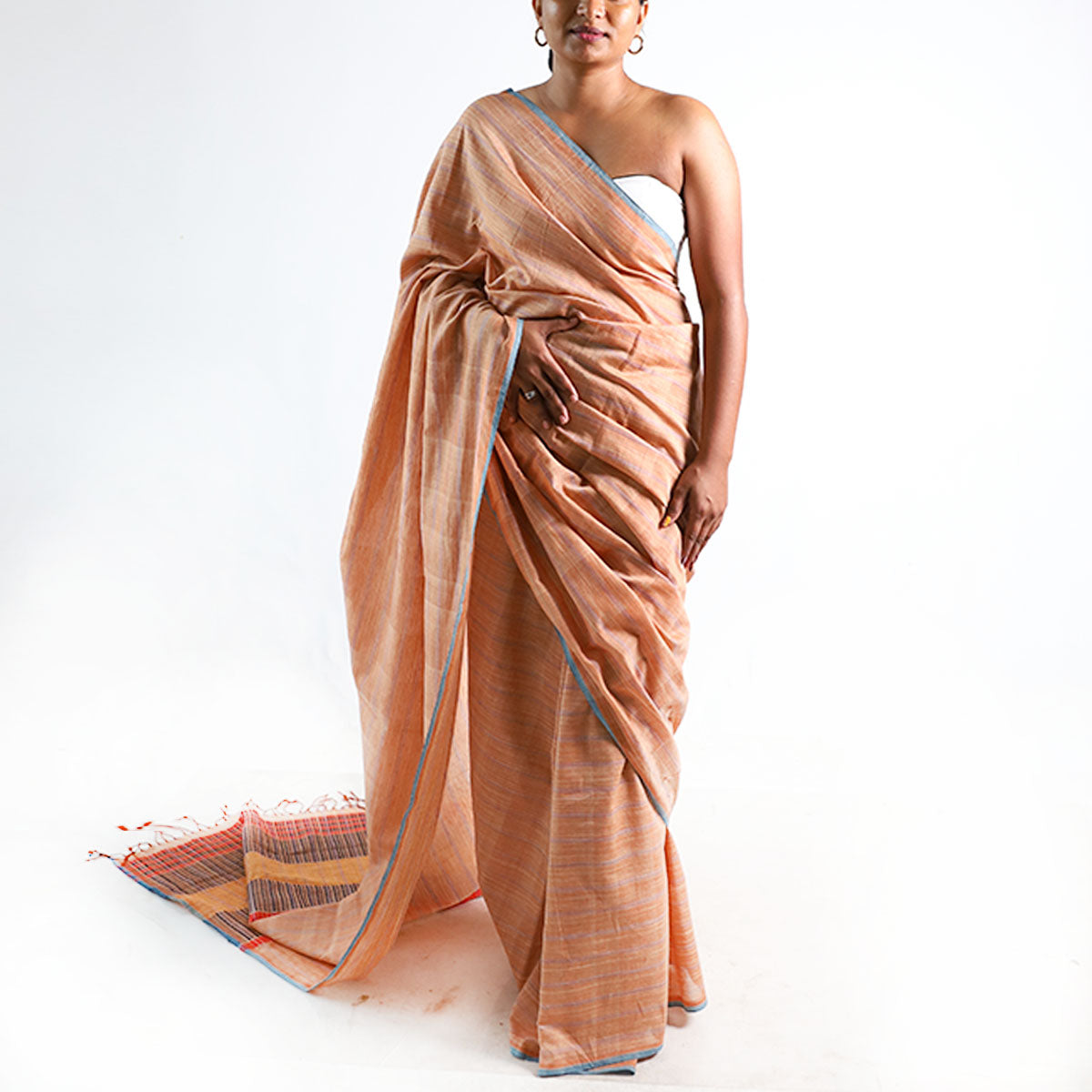 Peach Sky Handloom Saree