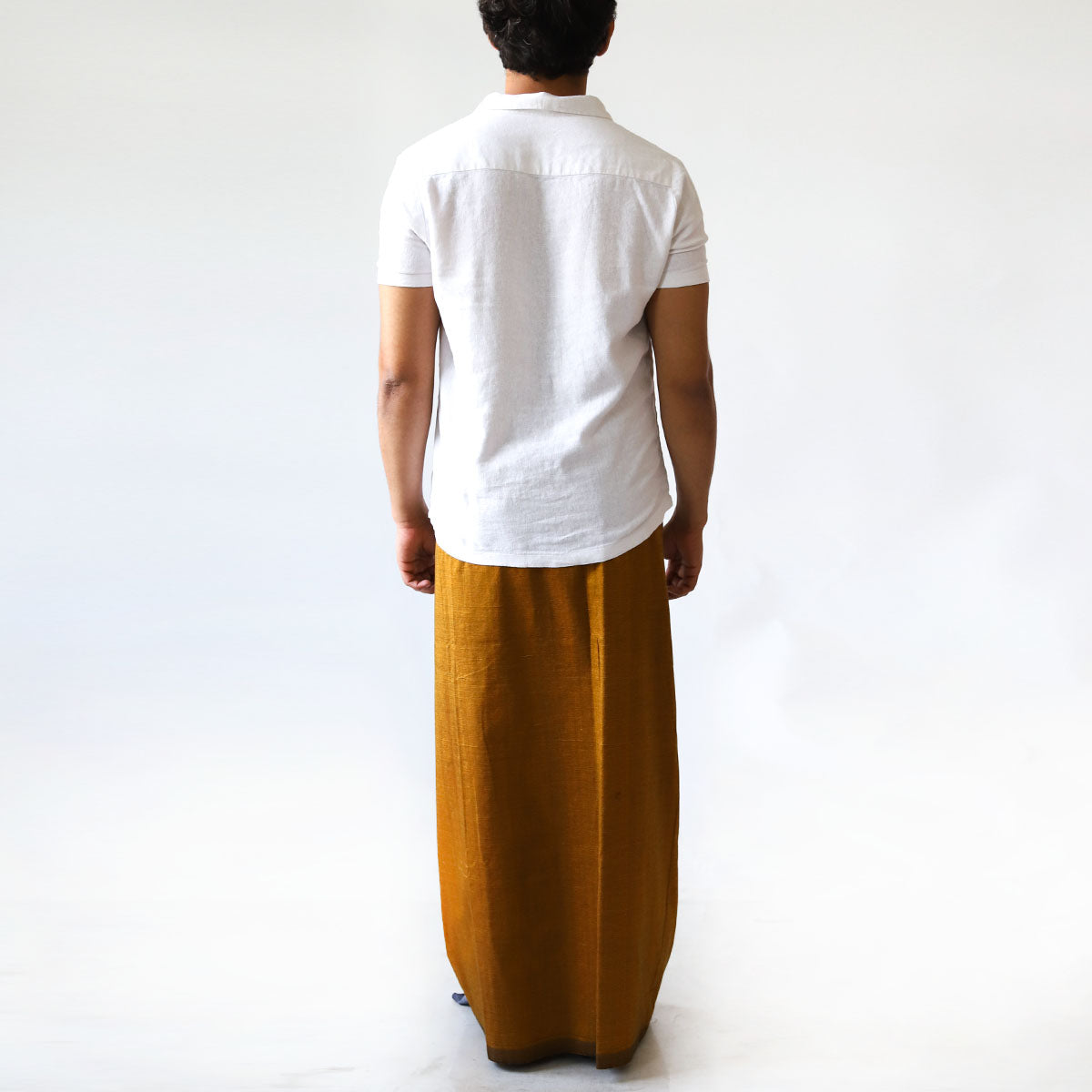 Gold and White Handloom Sarong