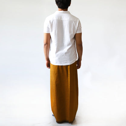 Gold and White Handloom Sarong