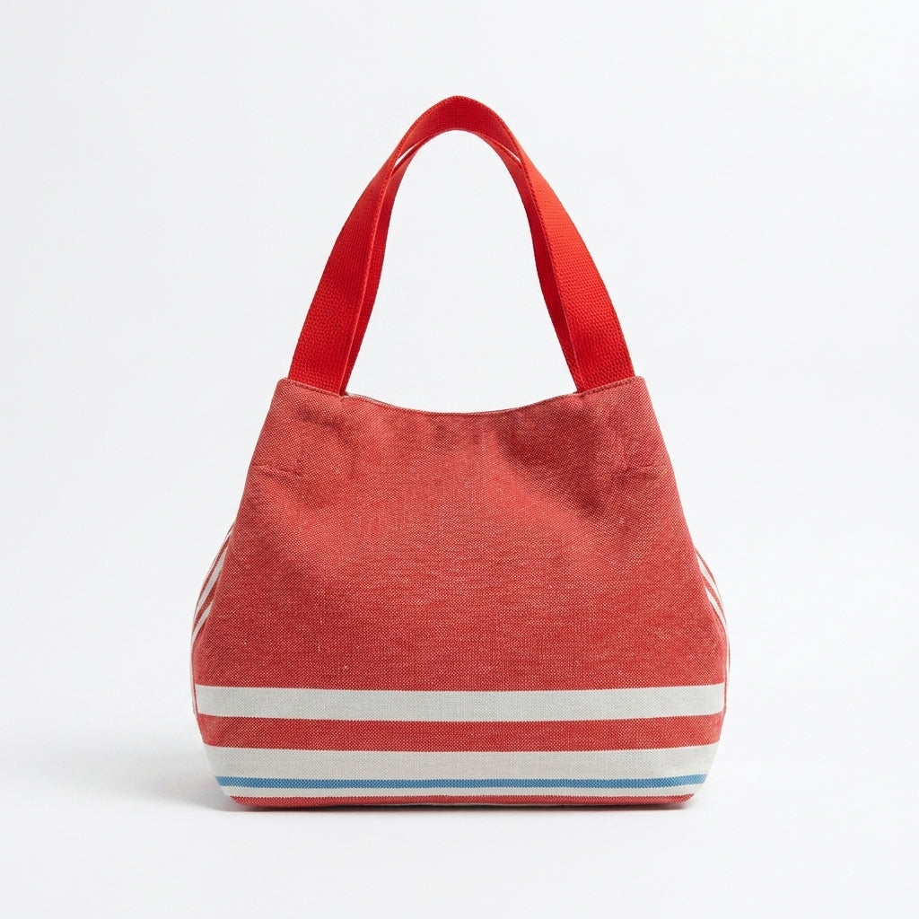 Red Handloom Lunch Bag