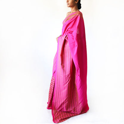 Fuchsia Radiance Handloom Saree