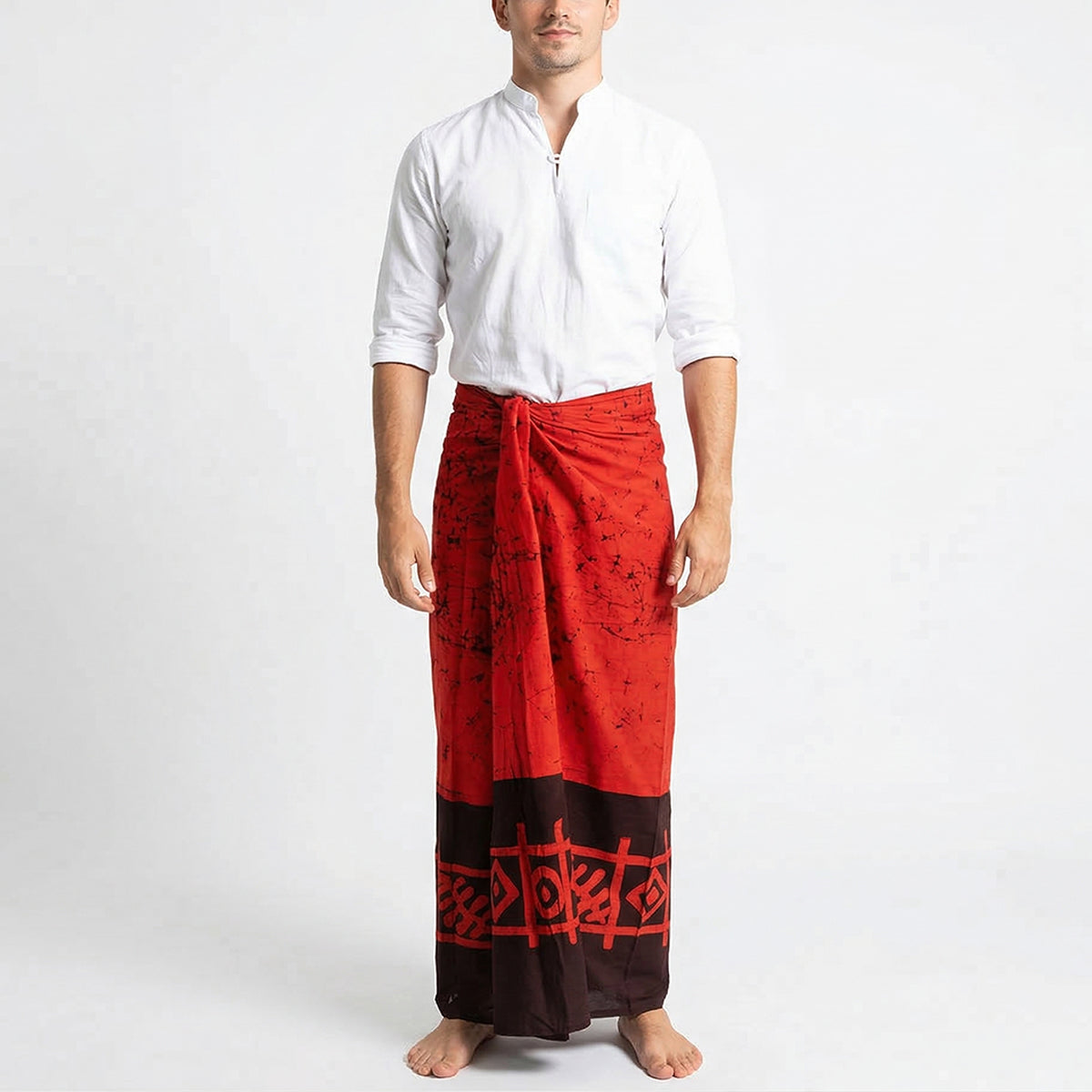 Red Tradtional Batik Sarong