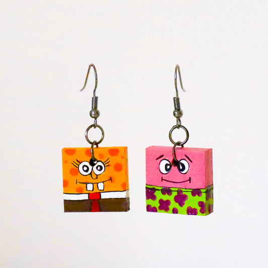 SpongeBob Smile Wooden Earring