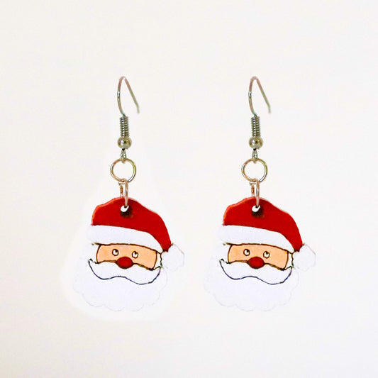 Santa's Joy Wooden Earring