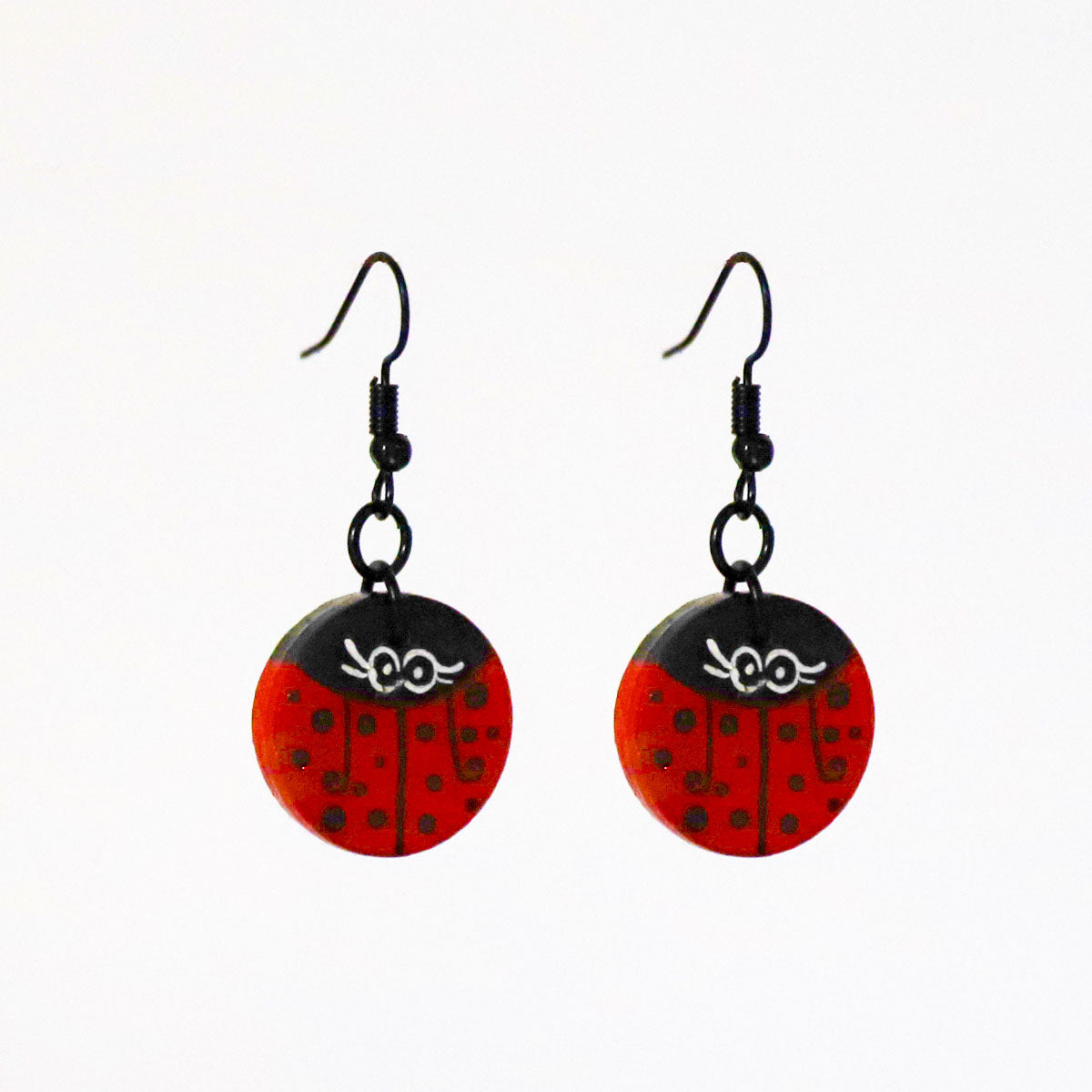 Lucky Ladybug Wooden Earring
