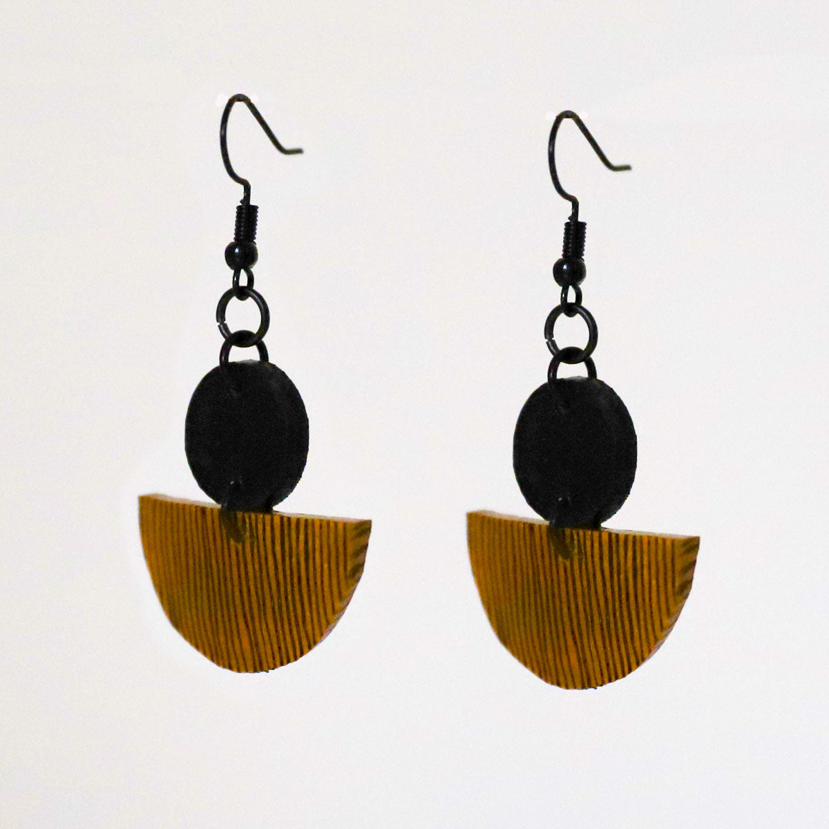 Bronze & Black Chic Wooden Earring