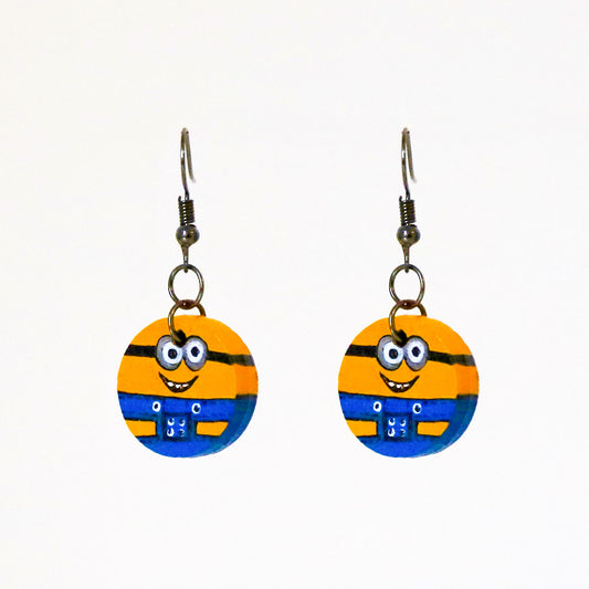 Mini Minions Wooden Earring