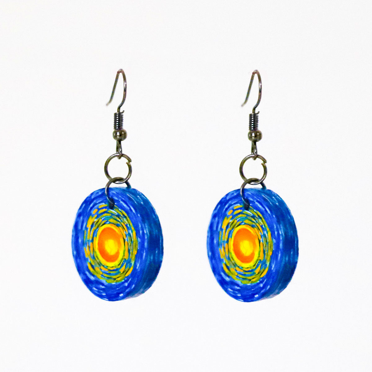 Starry Van Gogh Wooden Earring