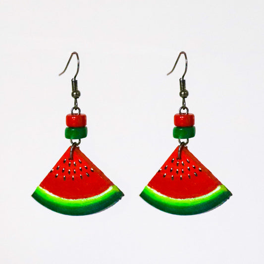 Juicy Watermelon Wooden Earring