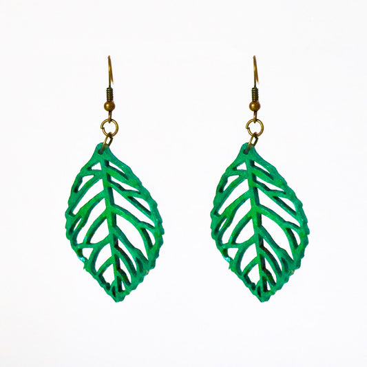 Elegant Leaf Wooden Earring