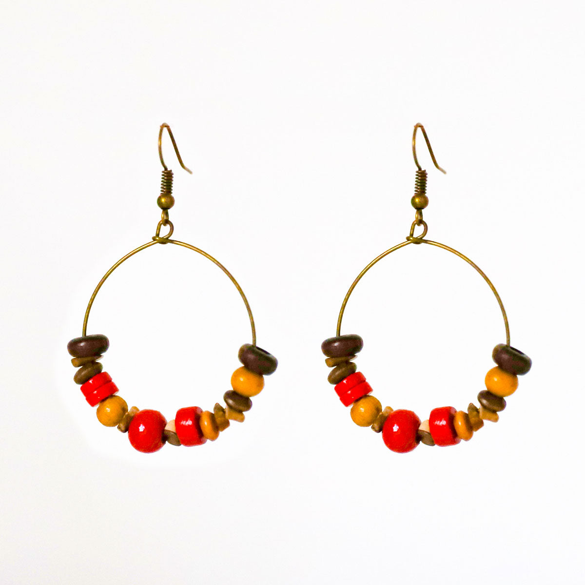 Beaded Grace Wooden Earring