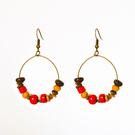 Beaded Grace Wooden Earring