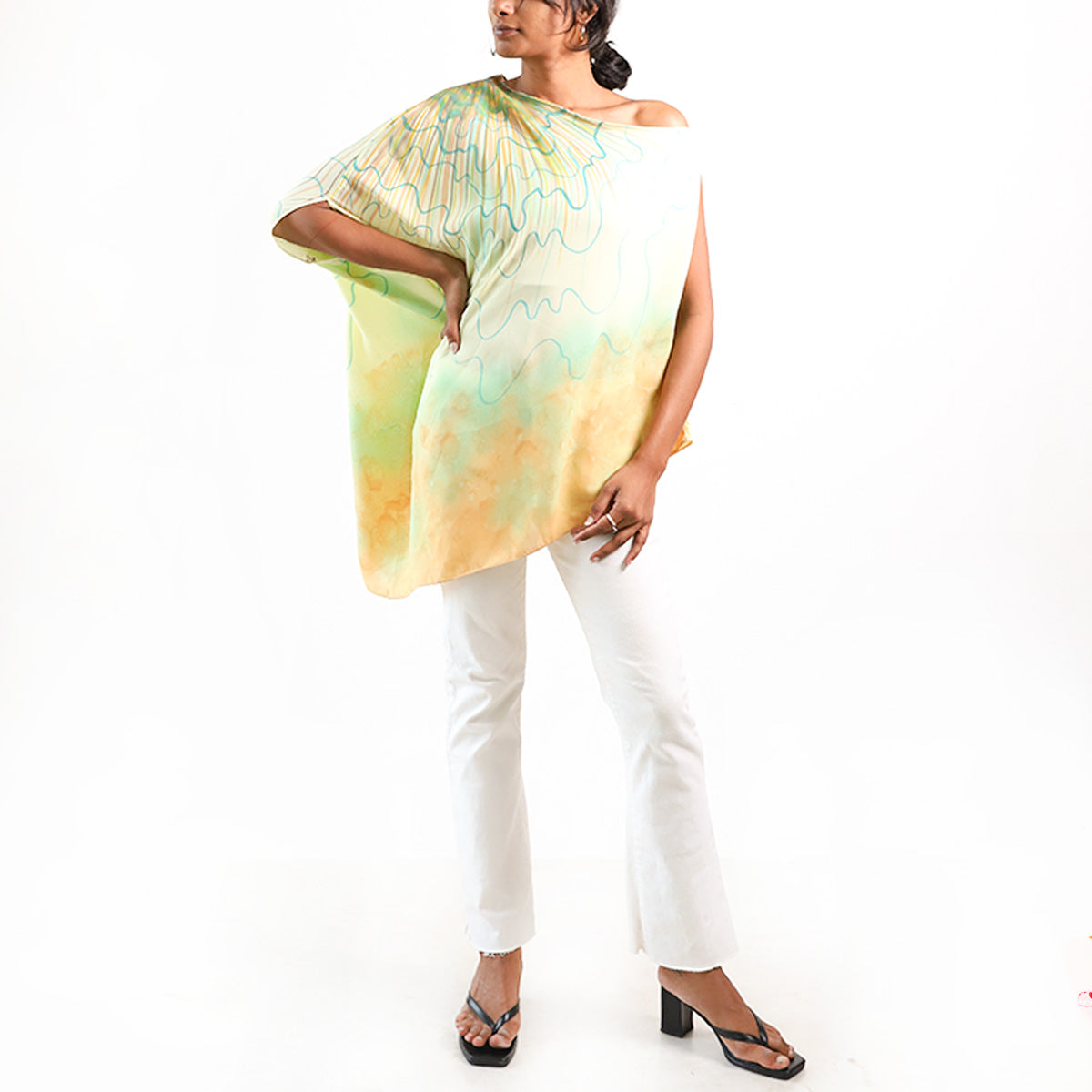 Diffuse Chiffon Poncho Top