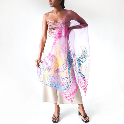 Coral Carnival Shawl