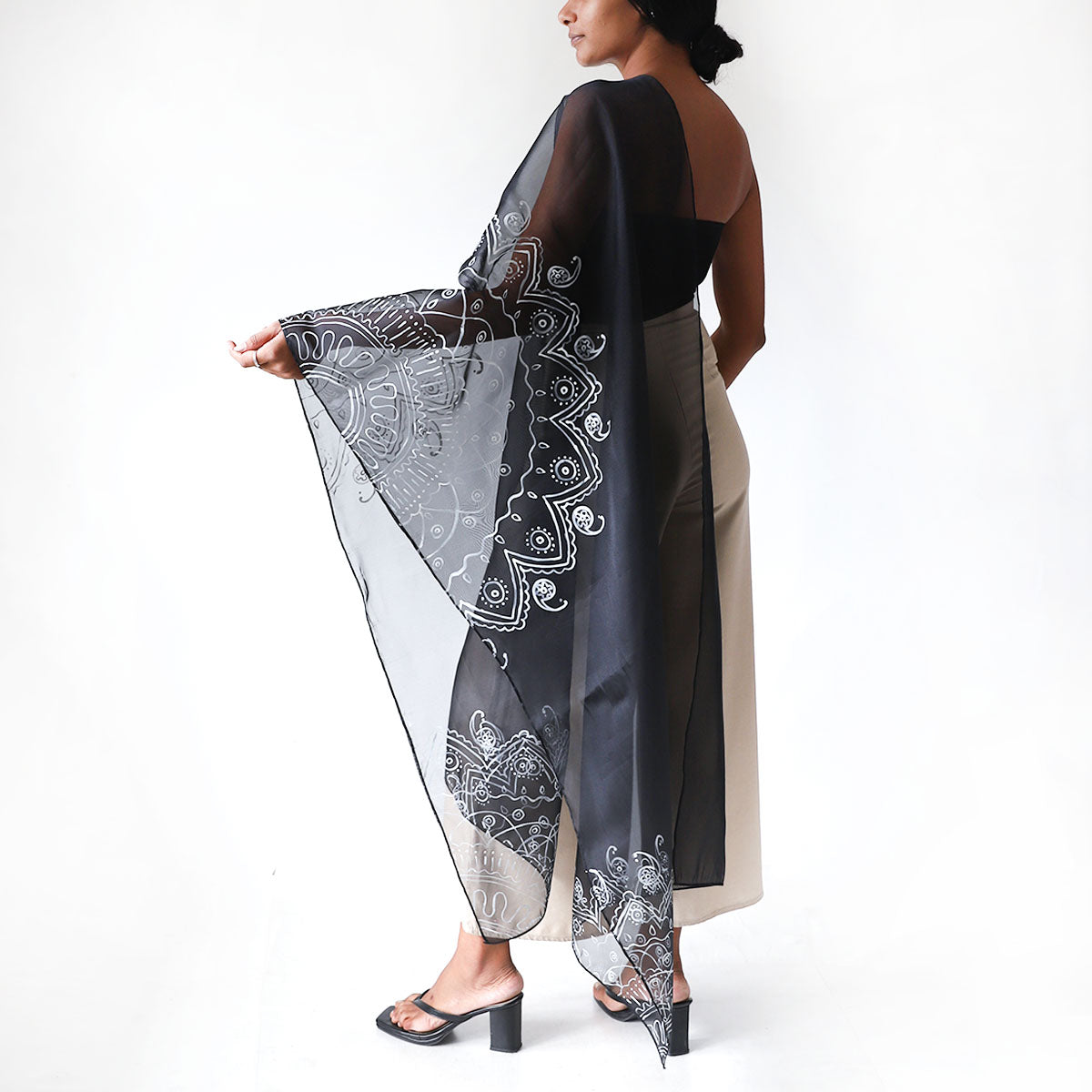 Monochrome Mandala Shawl