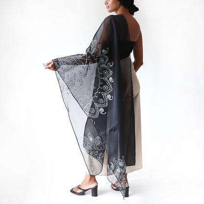 Monochrome Mandala Shawl