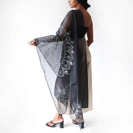 Monochrome Mandala Shawl