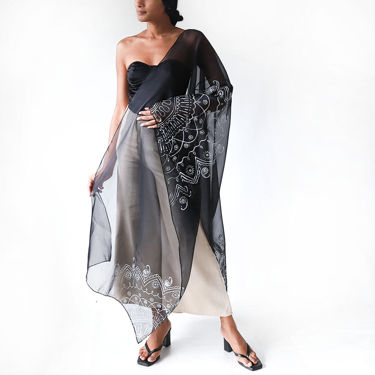 Monochrome Mandala Shawl