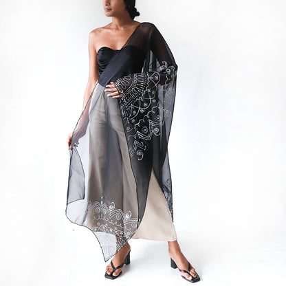 Monochrome Mandala Shawl