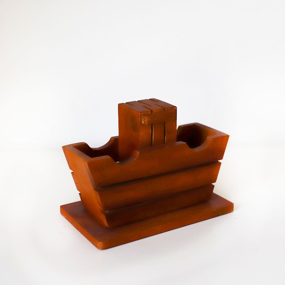 Wooden Knife Holder With Cutlery Caddy