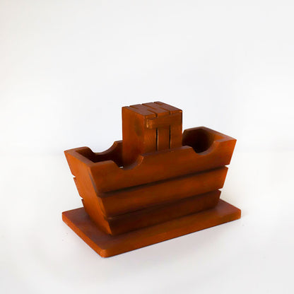 Wooden Knife Holder With Cutlery Caddy