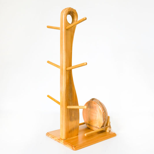 Wooden Mug Holder With Wooden Coasters