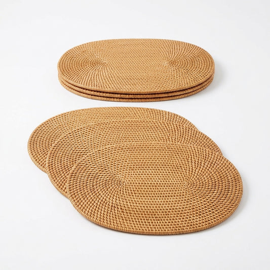 Cane Oval Table Mat Set