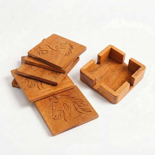 Horse Coaster Set & Holder