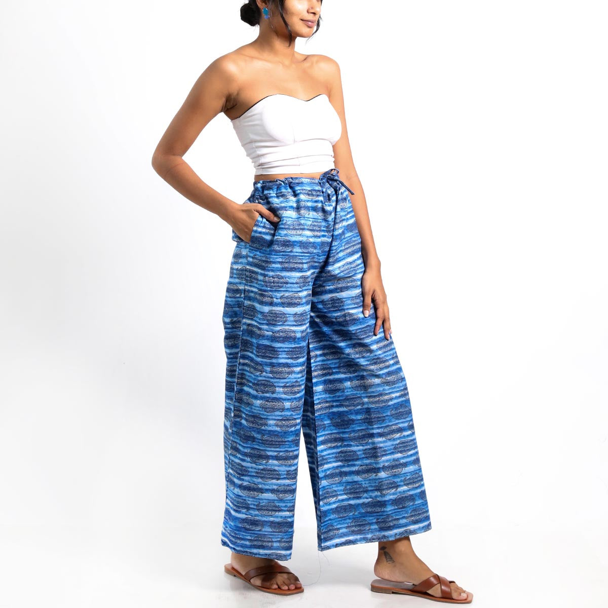 Azure Block Printed Pants
