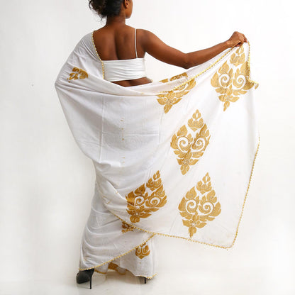 Gold Motif Batik Saree