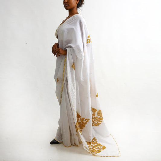 Gold Motif Batik Saree