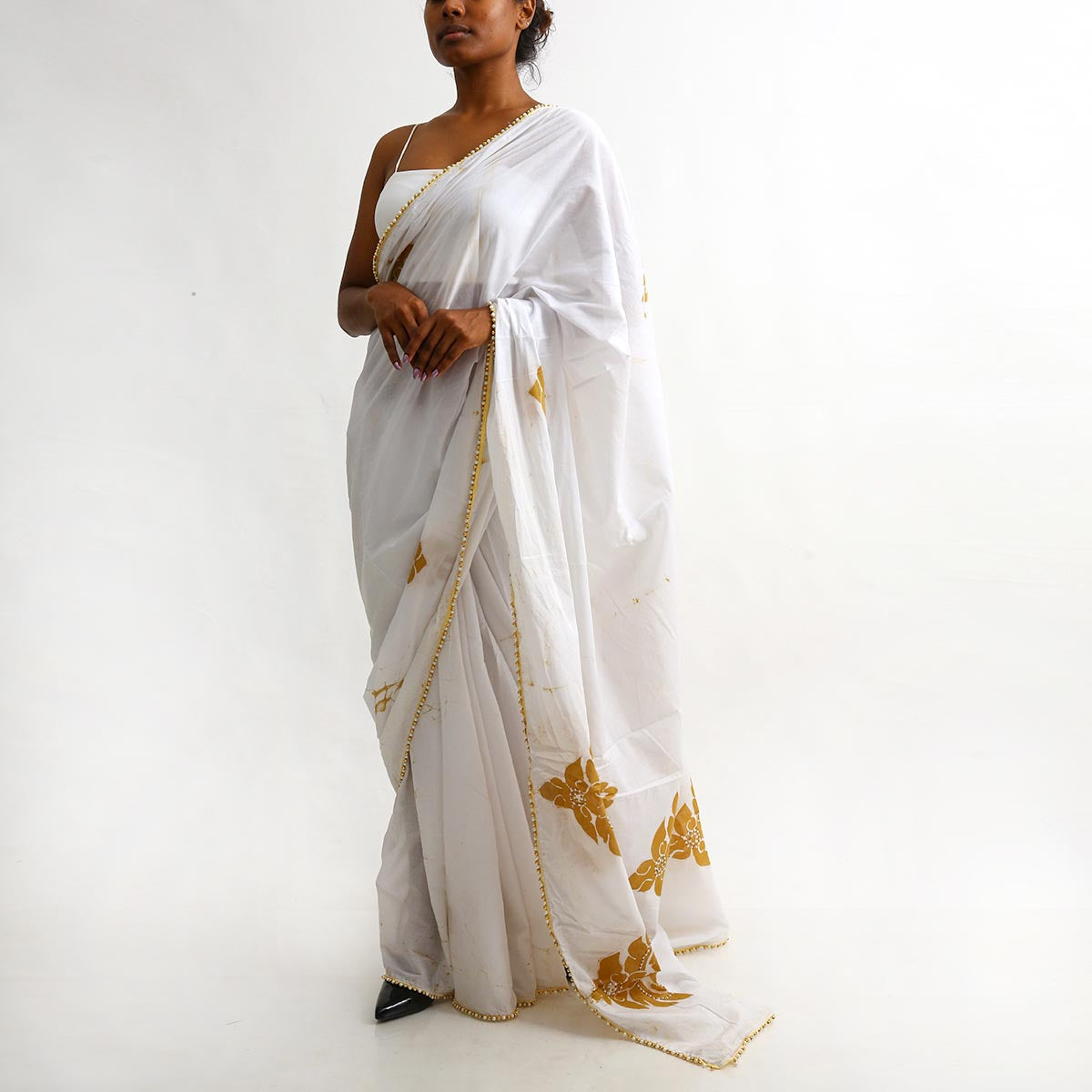 Gold Motif Batik Saree