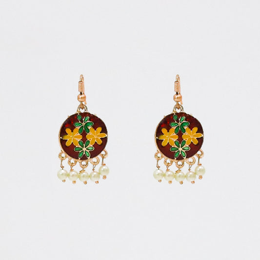 Regal Maroon Earrings
