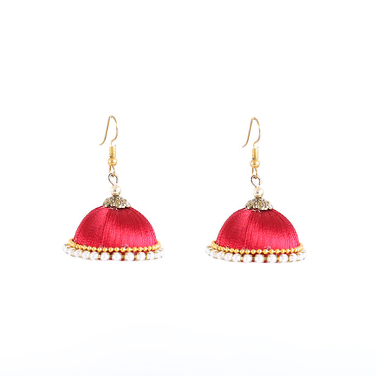 Pink Fire Jhumkas