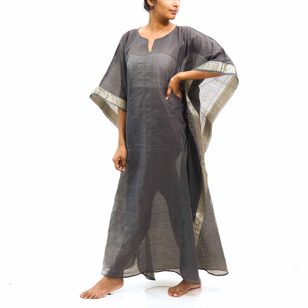 Black Embellished Kaftan