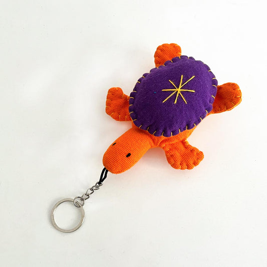 Purple Handloom Key Tag