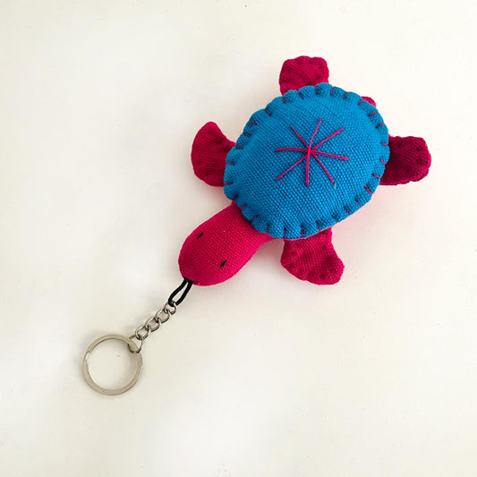 Blue Turtle Handloom Key Tag