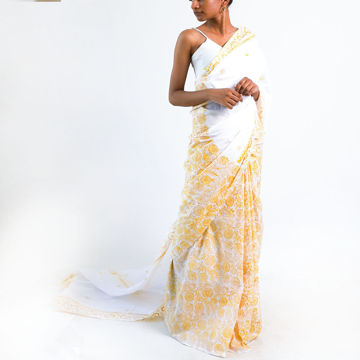 Crimson Charm Block Printed Saree