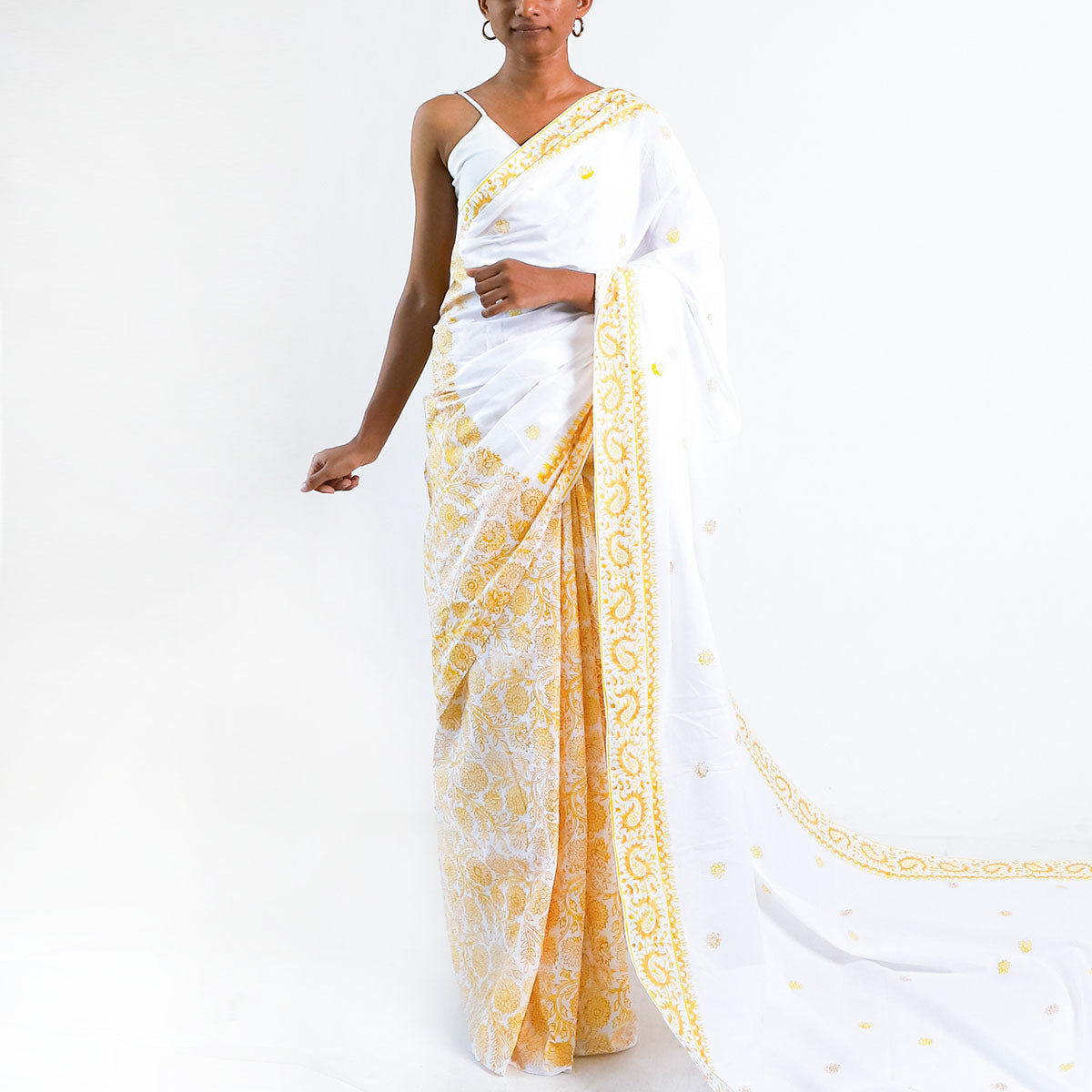 Crimson Charm Block Printed Saree