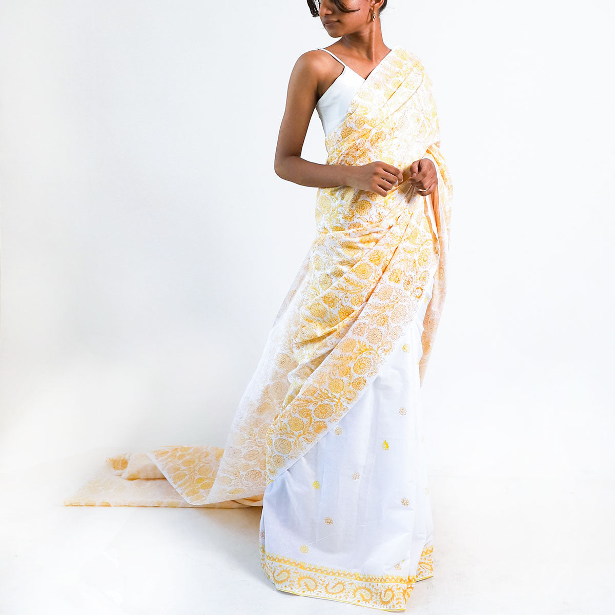 Crimson Charm Block Printed Saree