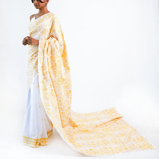 Crimson Charm Block Printed Saree