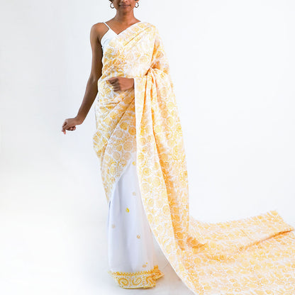 Crimson Charm Block Printed Saree