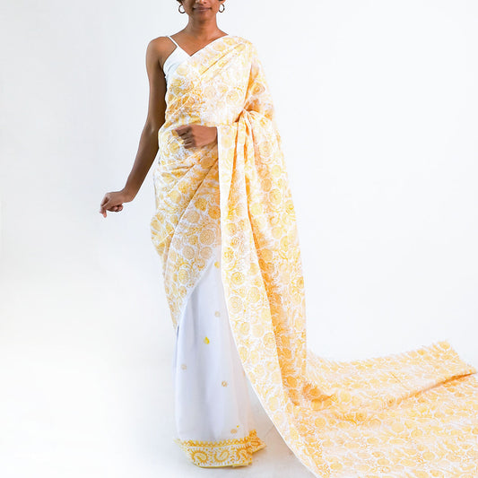 Crimson Charm Block Printed Saree