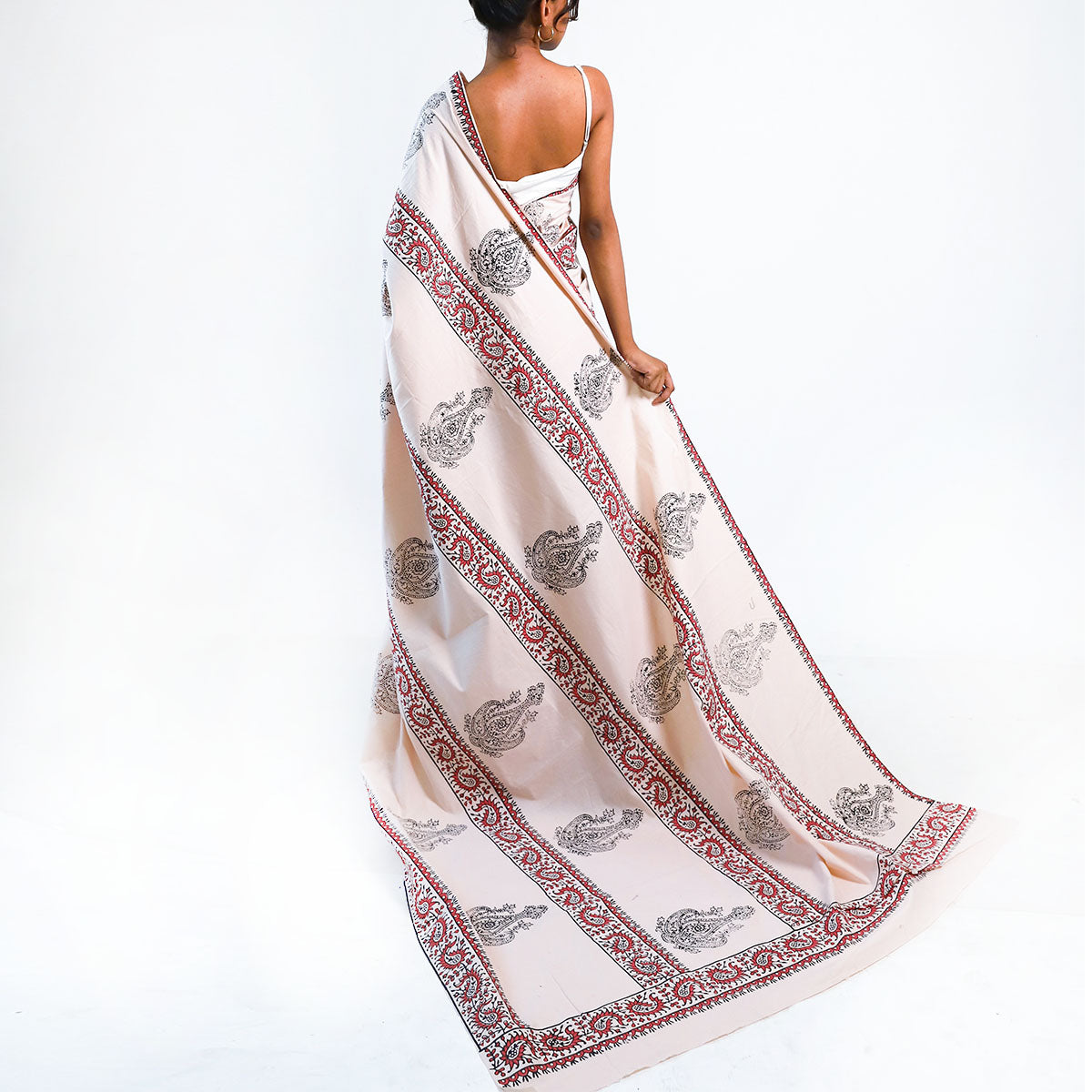 Sunlit Meadow Block Printed Saree