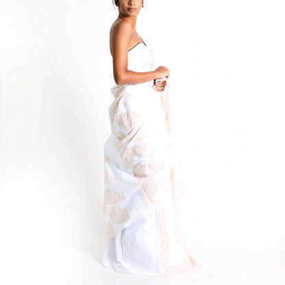 Swan Lake Block Printed Saree