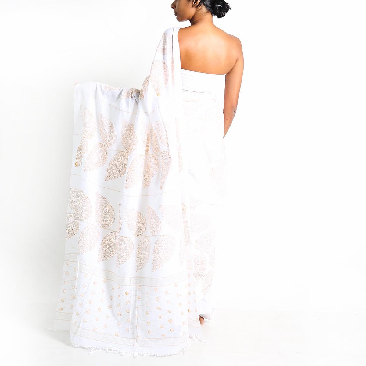 Swan Lake Block Printed Saree