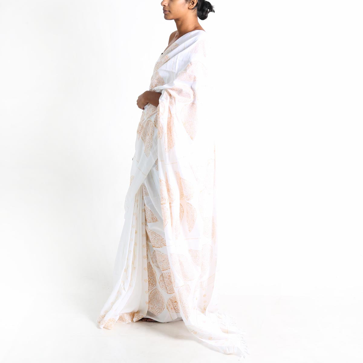 Swan Lake Block Printed Saree